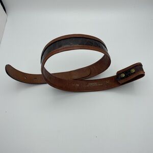 Vintage Crocodile or Alligator Inlay Leather Belt